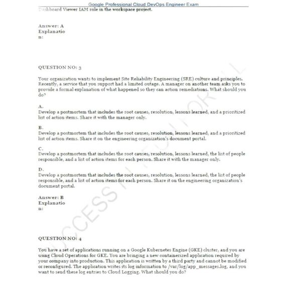 Printout Google Professional Cloud DevOps Engineer Study Guide - Picture 3 of 6